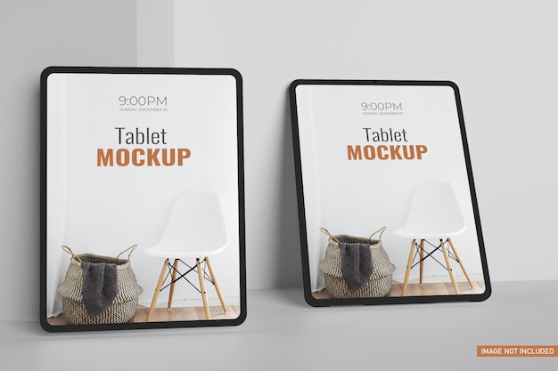 Maquete de tela do tablet em renderização 3d