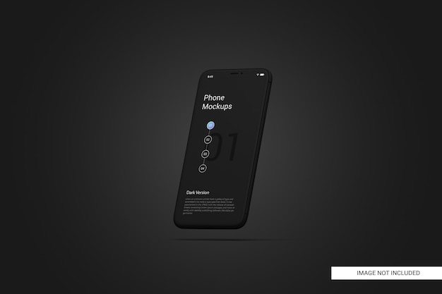 Maquete de tela do telefone móvel preto