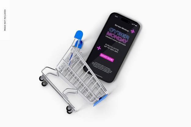 Maquete de tela promocional da Cyber Monday
