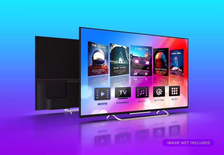 PSD maquete de tela smart tv moderna