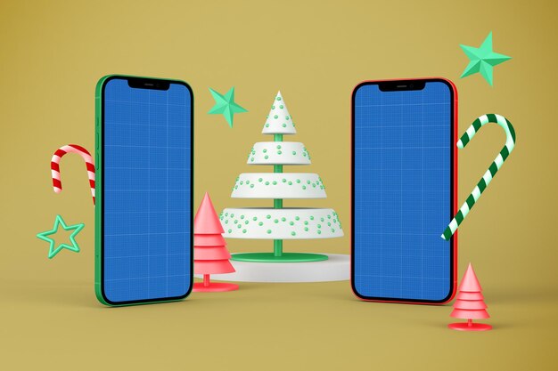 Maquete de telefone de natal