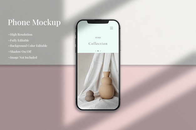 Maquete de telefone inteligente e tela para interface de aplicativo ou apresentação de mídia social