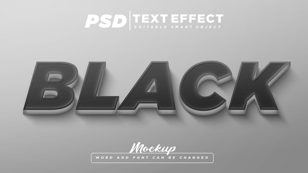 maquete de texto editável de efeito de texto preto