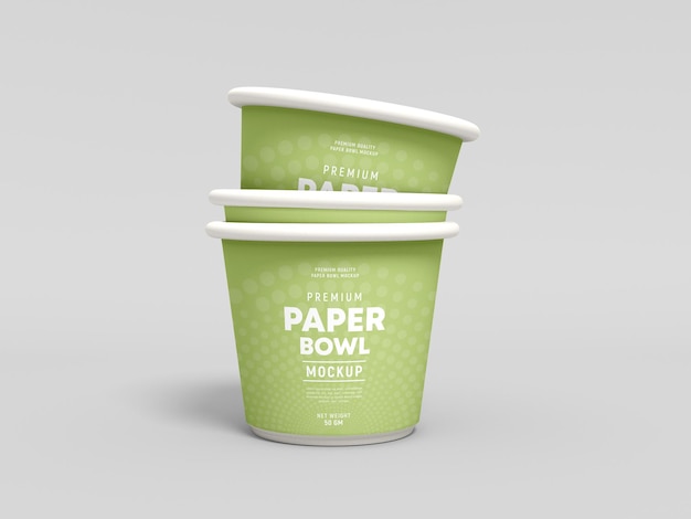 Maquete de tigela de papel descartável
