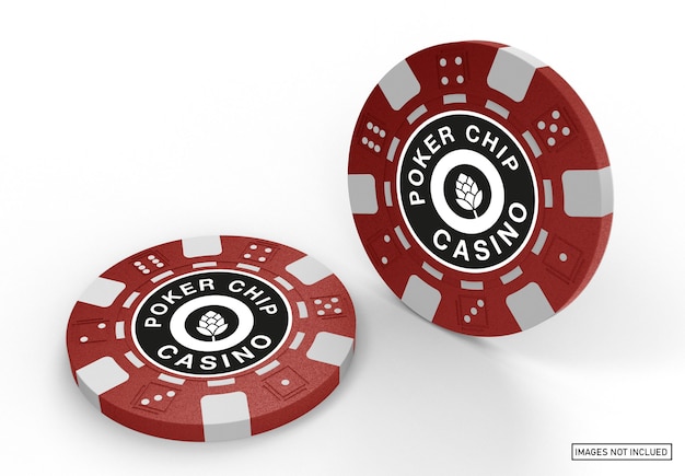 Maquete de tokens de casino de plástico