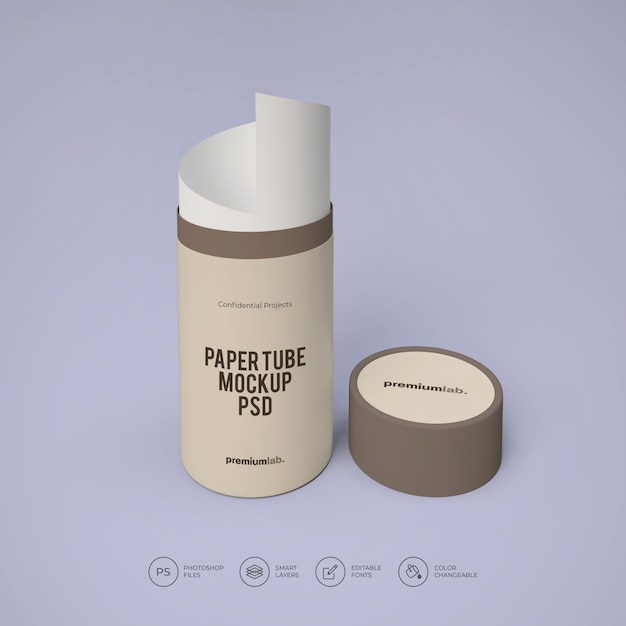 Maquete De Tubo De Papel Psd Premium