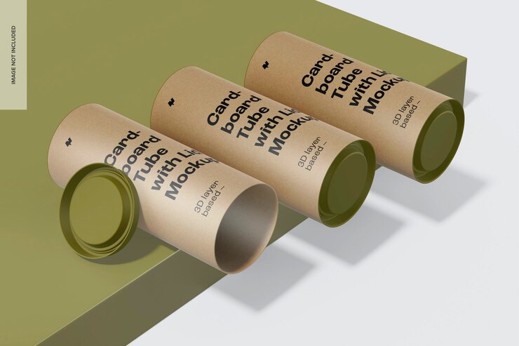 PSD maquete de tubo de papelão com tampa