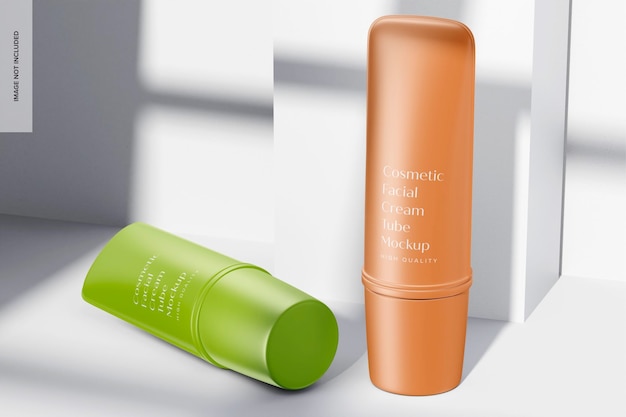 Maquete de tubos de creme facial BB Cosmetic, perspectiva