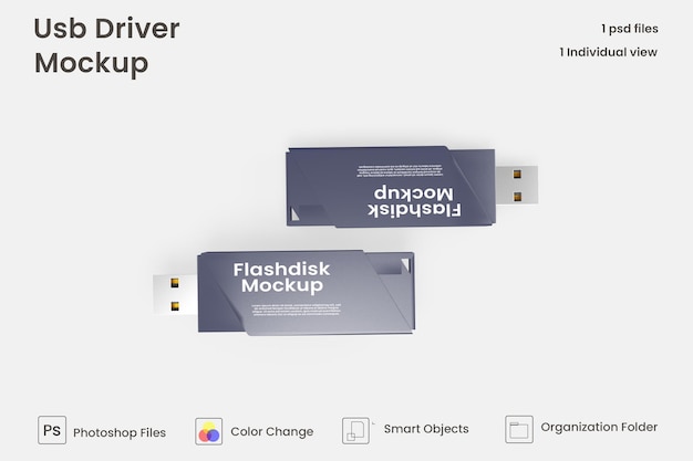 Maquete de unidade usb premium psd