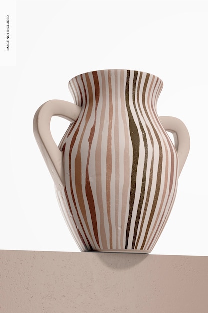 Maquete de vasos artesanais na prateleira