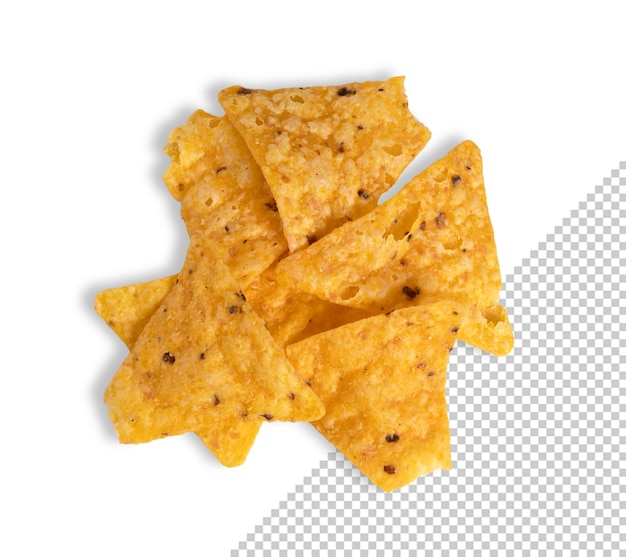 Maquete de vista superior de nachos