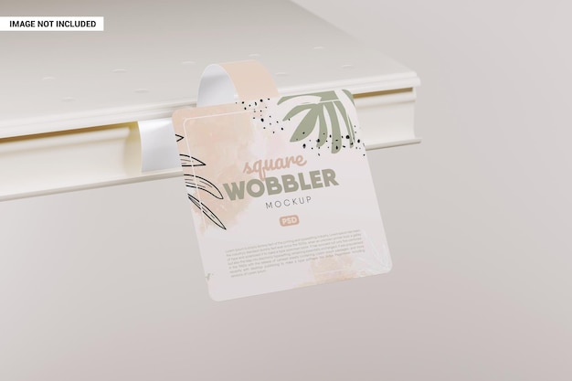 Maquete de wobbler quadrado de prateleira de publicidade