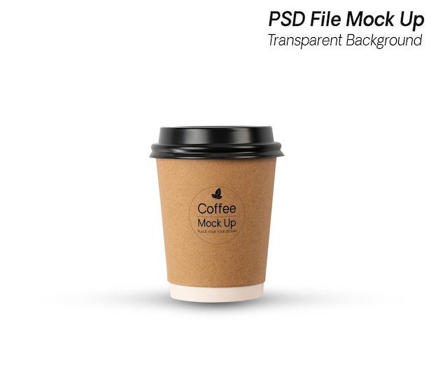 Maquete de xícara de café de papel pardo PSD