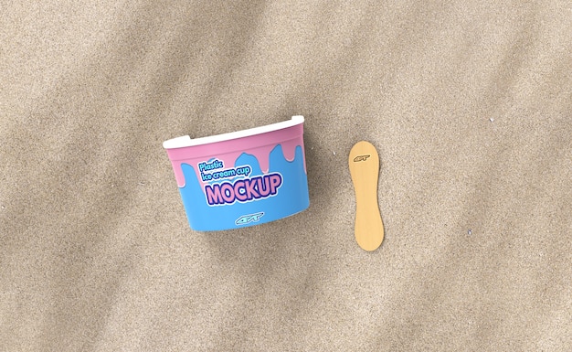 Maquete de xícara de sorvete