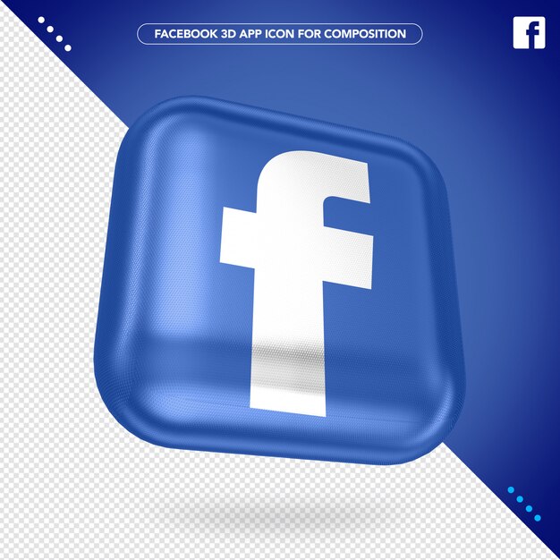 Maquete do botão do aplicativo Facebook 3D