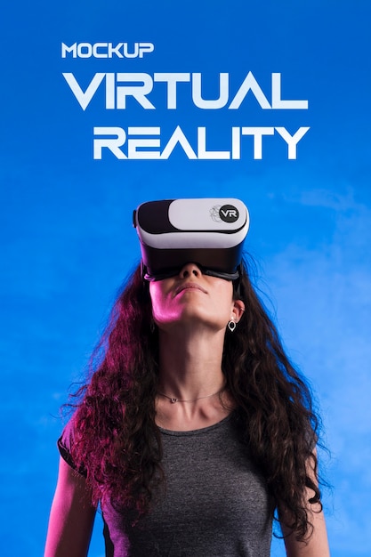 PSD maquete do conceito de tecnologia de realidade virtual