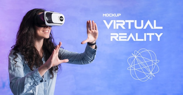 PSD maquete do conceito de tecnologia de realidade virtual