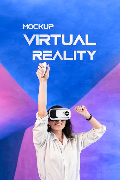 PSD maquete do conceito de tecnologia de realidade virtual