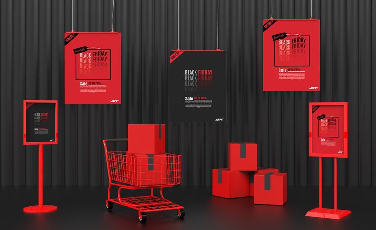 PSD maquete do conceito de venda black friday
