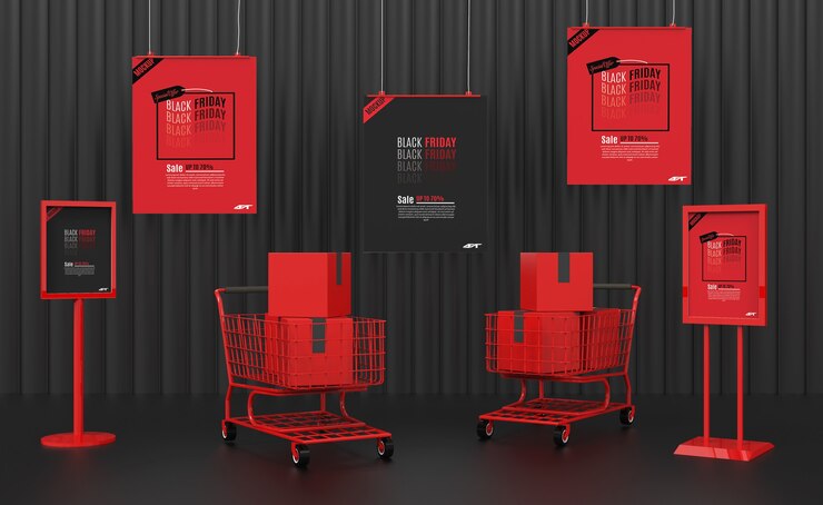 PSD maquete do conceito de venda black friday
