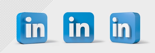 PSD maquete do conjunto de ícones do linkedin