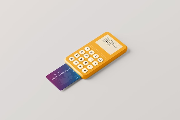 PSD maquete do leitor de cartão de crédito