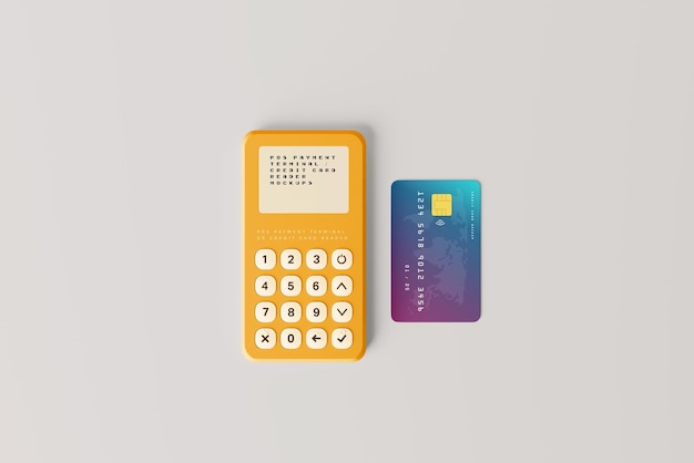 PSD maquete do leitor de cartão de crédito