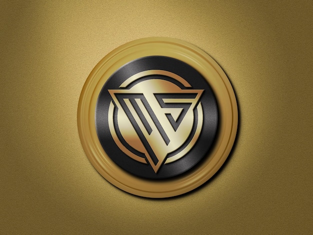 Maquete do logotipo 3D em ouro
