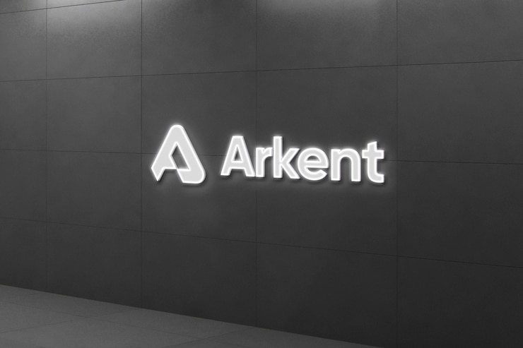PSD maquete do logotipo 3d luminoso na parede preta