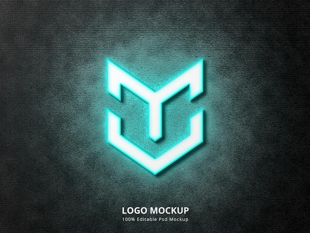 Maquete do logotipo 3D neon