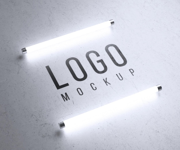 Maquete do logotipo com luzes