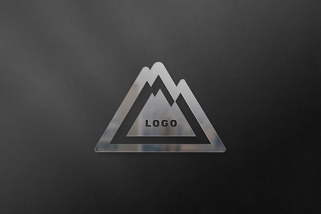 PSD maquete do logotipo com reflexo na parede