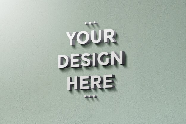 Maquete do logotipo da parede 3D