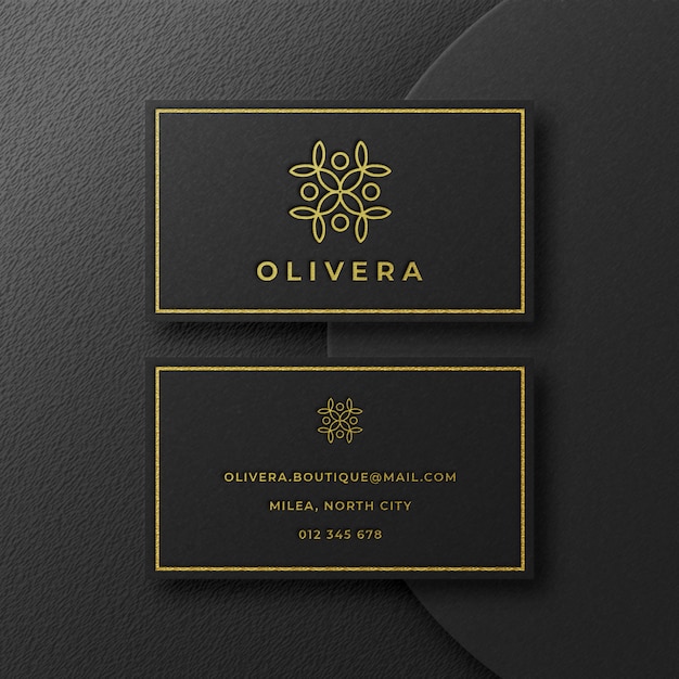 PSD maquete do logotipo de ouro de luxo em cartão de visita