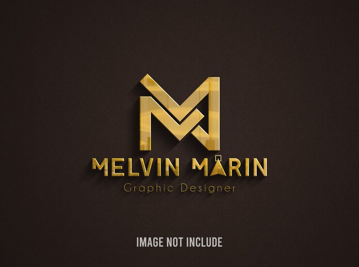 PSD maquete do logotipo dourado contra superfície marrom