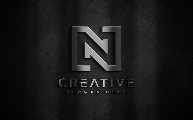 Maquete do logotipo em papel escuro