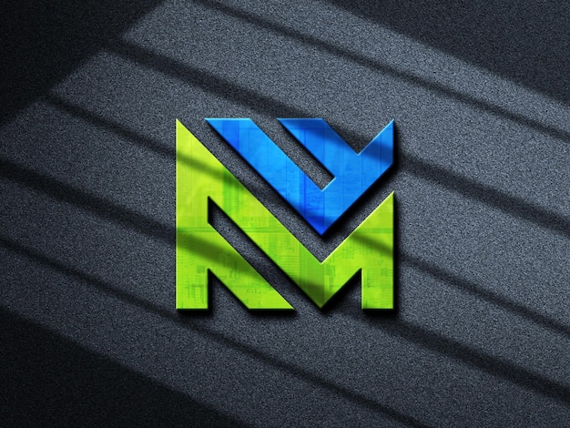 Maquete do logotipo em textura de concreto