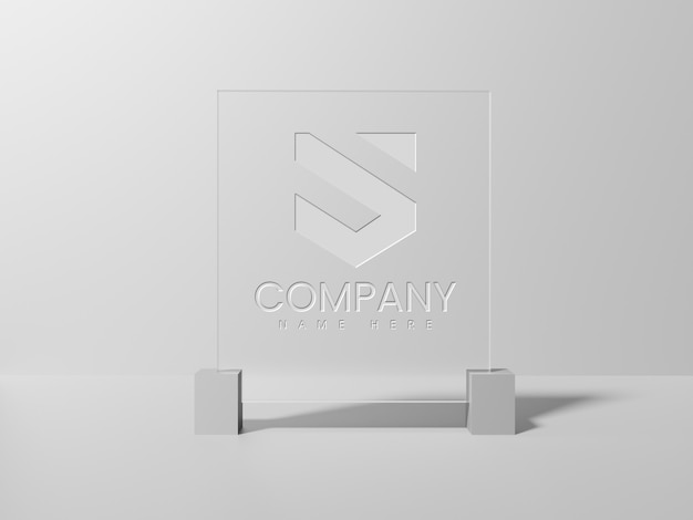 Maquete do logotipo realista do glass