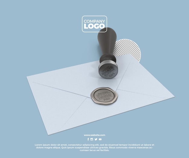 Maquete do logotipo Stamp Seal com fundo transparente
