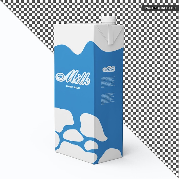 PSD maquete do pacote da caixa de leite