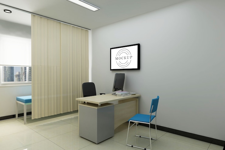 PSD maquete do pôster do quadro com o interior da sala