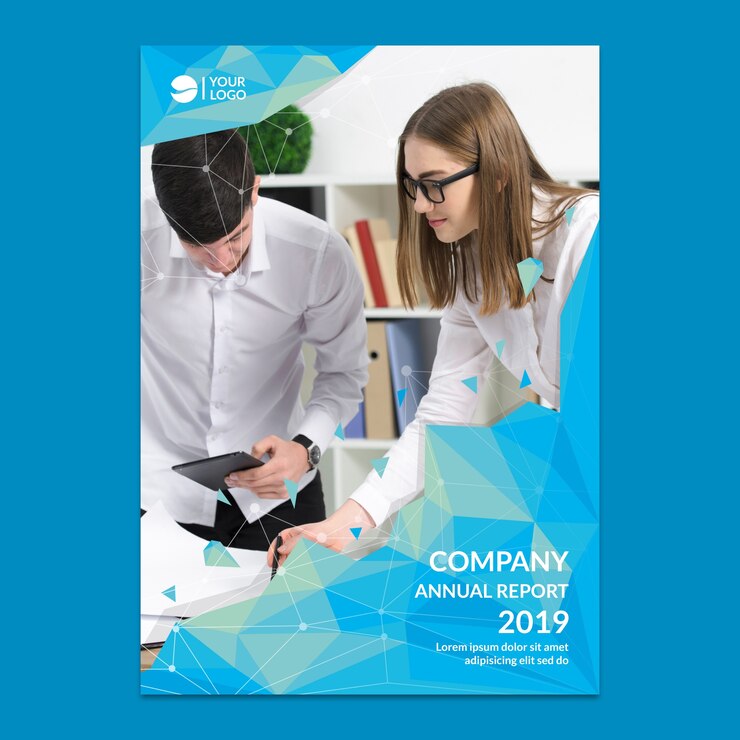 PSD maquete do relatório anual corporativo