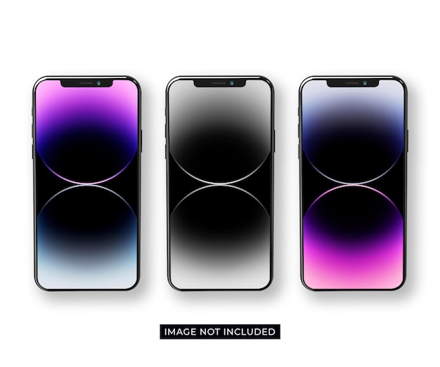 Maquete móvel de smartphone 3D vista frontal iphone 14 pro max psd