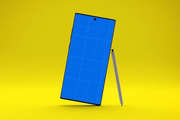 Maquete para celular e caneta