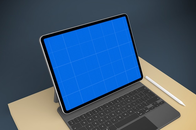 Maquete para tablet e teclado