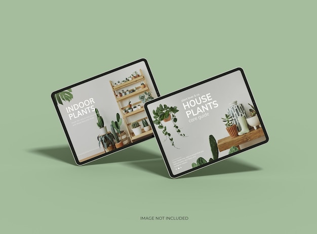Maquete personalizável de um tablet de luxo com design de tela mutável para UIUX Product Showcase 3D Render