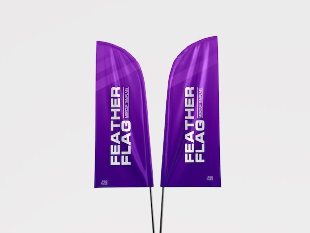 Maquete promocional de bandeira de penas