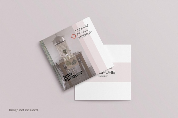 Maquete quadrada de brochura com duas dobras