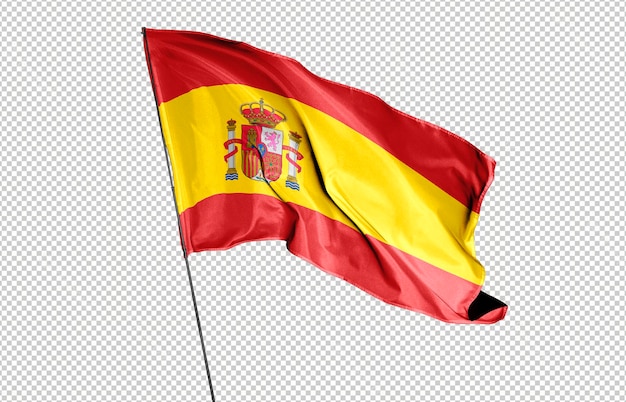 Maquete realista de bandeira transparente da espanha