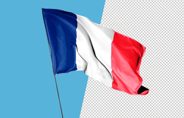 Maquete realista de bandeira transparente da frança